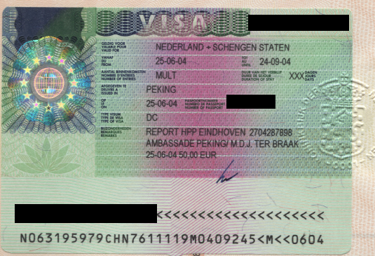Schengen visa picture